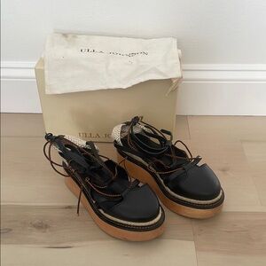 Ulla Johnson Black and Tan Platform Shoes